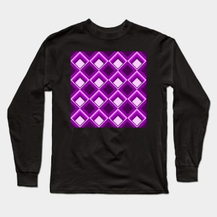 Retro 1960s Style Sixties Vintage Pattern Design Purple Long Sleeve T-Shirt